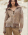 Workwear stone washed sweater cardigan