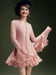 Women long sleeve layered ruffled hem short and long dress