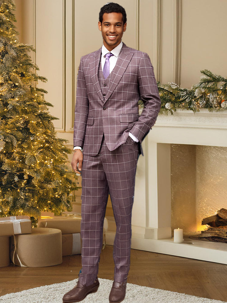 Men_s_Classic_Pin_Plaid_Three-Piece_Suit_for_formal_occasions