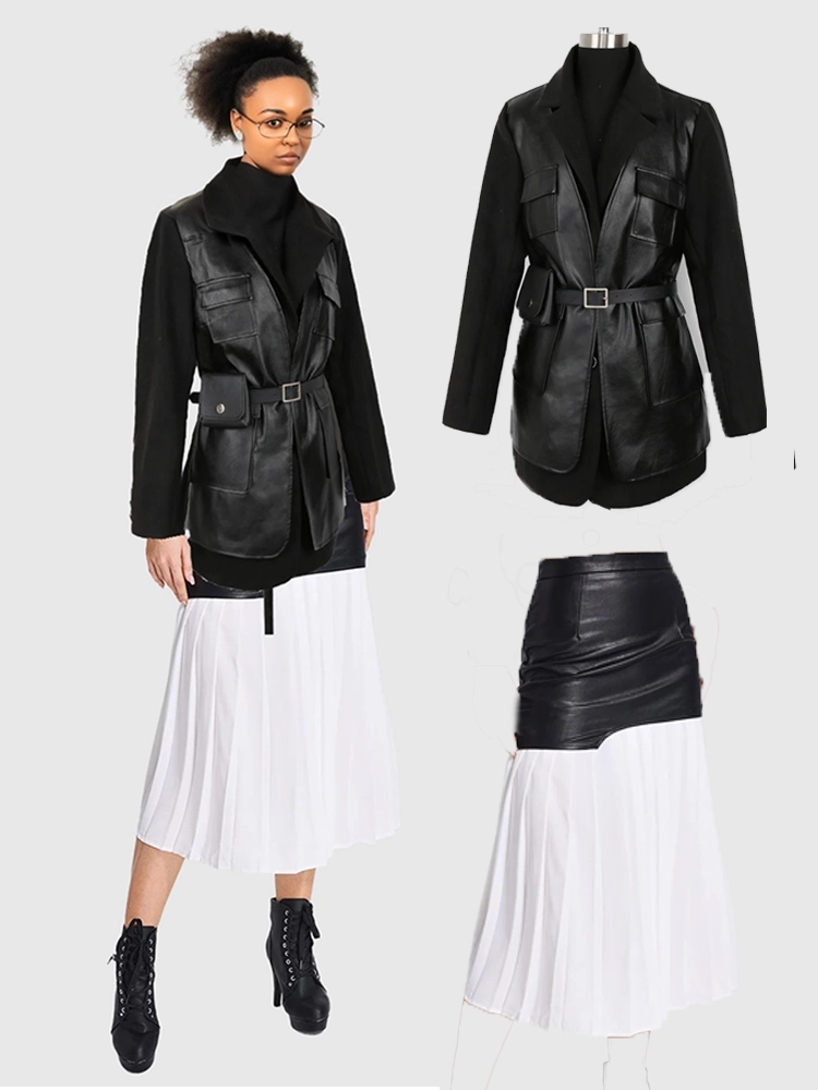 Outfit_Sets_PU_leather_wool_blend_coat_paired_with_a_trendy_leather_and_pleated_skirt