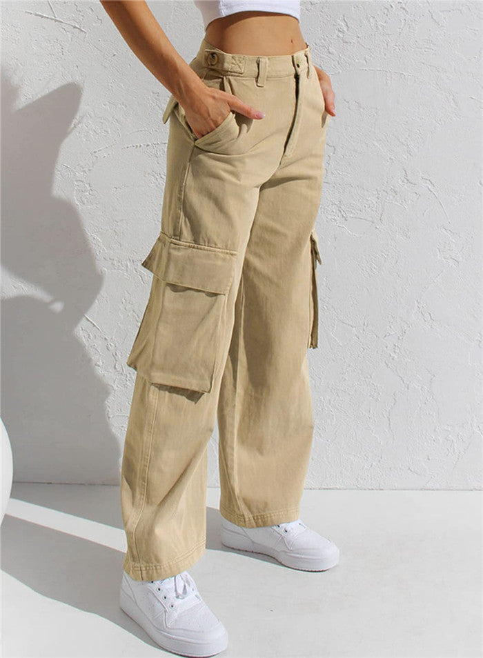 ASHORE Shop Durable Comfortable Wide leg Cargo Pocket Jeans ii Colors