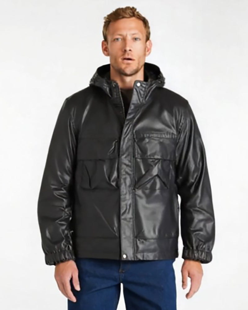 Mens Plus Size Soft Leather Hoody Coat or Loose fit Leather Coat