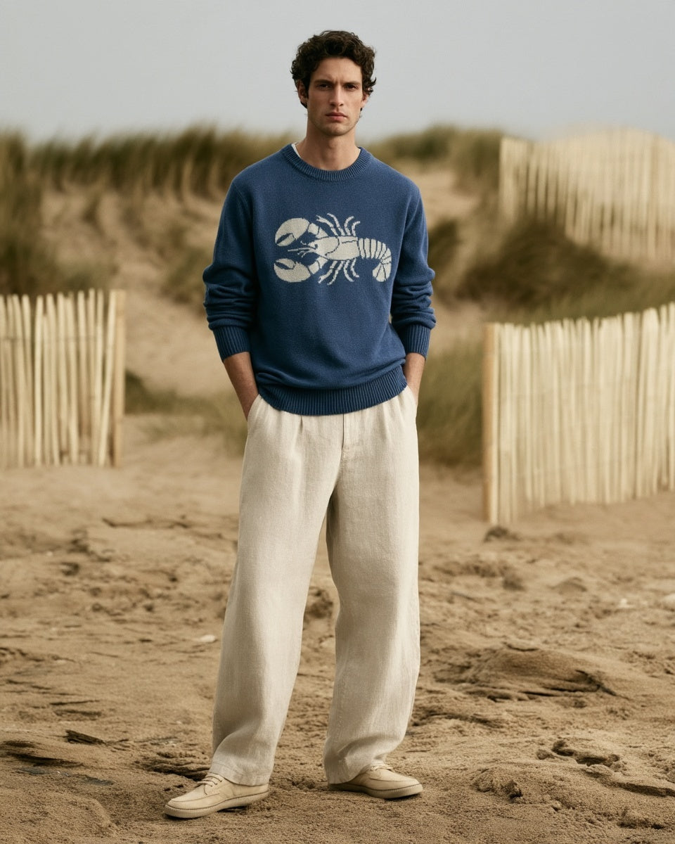The_Ocean_Life_Ashore_Unisex_lobster_Jacquard_Sweater_Jumpers