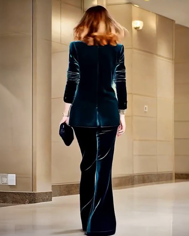 Velvet_Blazer_Pants_Women_Set_Purple_Brown_Autumn_Winter_New-3