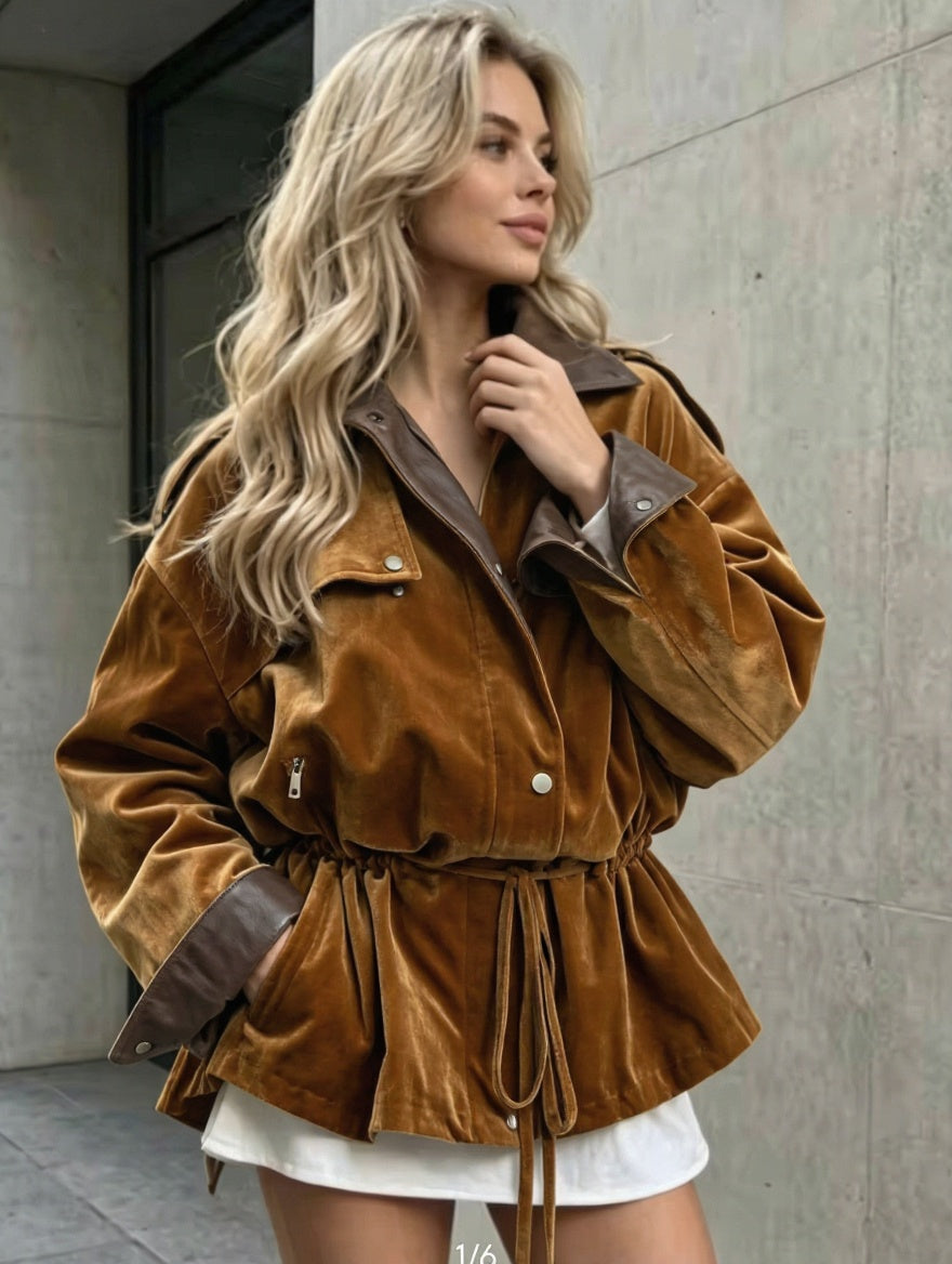 Velvet_Trench_Coat_ASHORE_Golden_Velvet_Utility_Windbreaker_Coat-3