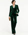 Women's Elegant 3 Piece Velvet  Suit Sets Single Breasted Point Collar for Prom Pants Sets