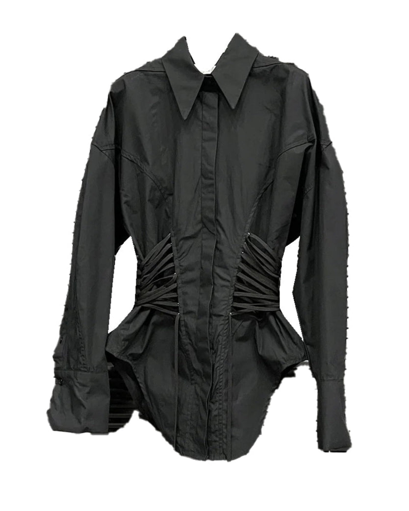 Women_Long_Sleeve_Shirt_Bandage_Slim_Waist_Full_Sleeve_Solid_White_Black_slim_Blouse_Female_Tops_New_Ashore_Shop-3