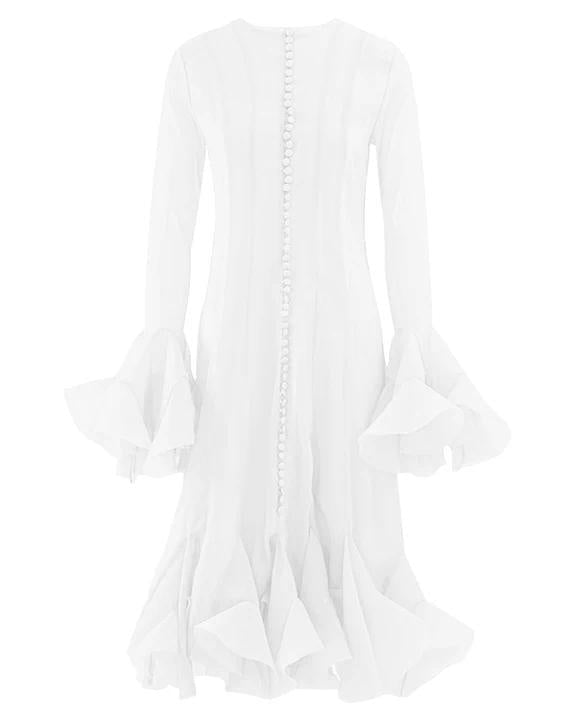 Women_long_sleeve_layered_ruffled_hem_short_and_long_dresses-7