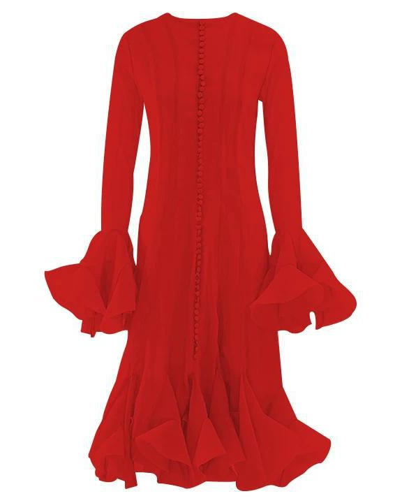 Women_long_sleeve_layered_ruffled_hem_short_and_long_dresses-10