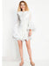 Women Long Sleeve Layered Ruffled Hem Short and Long Dress White Short Dress / S (US Size 4) Women Long Sleeve Layered Ruffled Hem Short and Long Dress White Short Dress / S (US Size 4)
