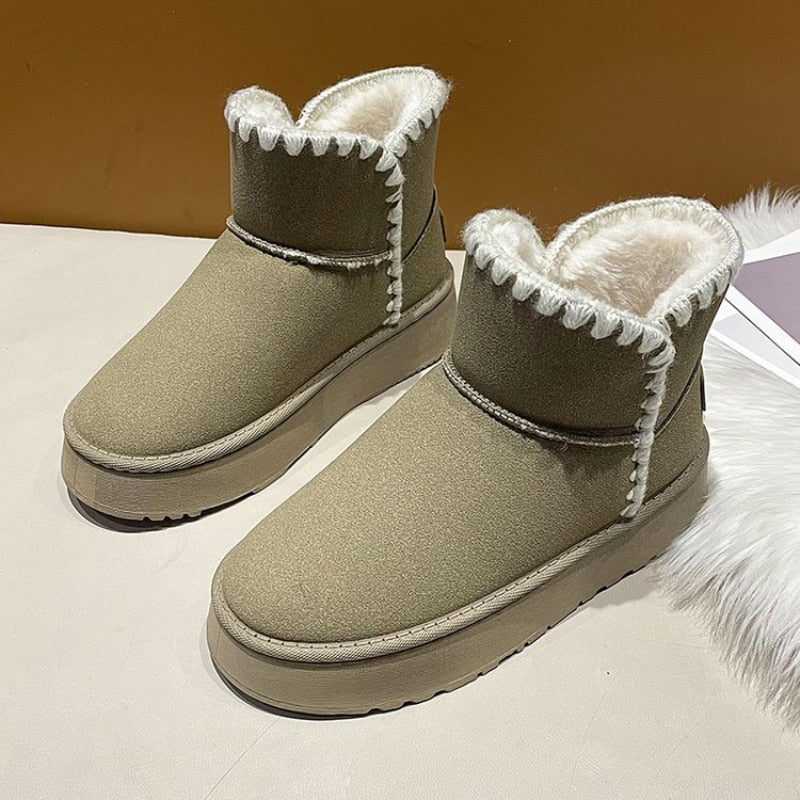 Womens-Winter-Flat-Shoes-moccasin-Snow-Winter-Cowskin-Boots-4
