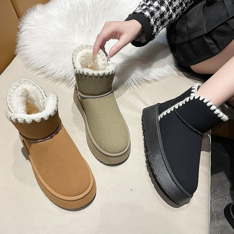 Womens-Winter-Flat-Shoes-moccasin-Snow-Winter-Cowskin-Boots-7