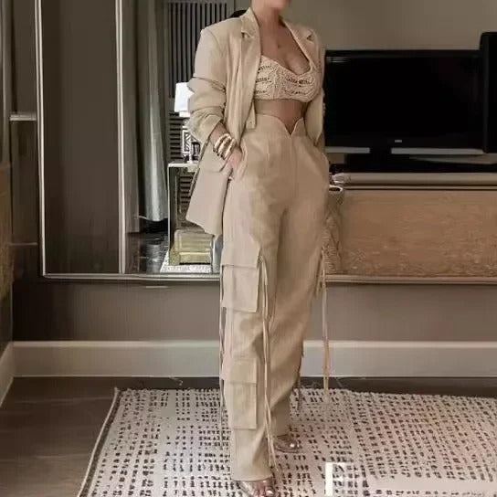 Womens_Two_Piece_Sets_Outfit_Solid_Color_Long_Blazer_Coat_Top_Pants_Two-Piece_Set