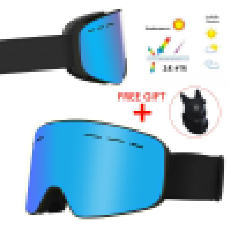 Ashore Shop Winter Women Ski Goggles Double Layers Skiing Sunglasses UV400 Anti-fog Ski Mask Glasses Men Snow Snowboard Goggles