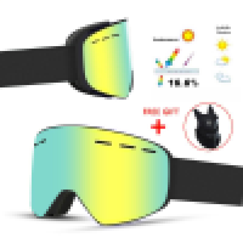 Ashore Shop Winter Women Ski Goggles Double Layers Skiing Sunglasses UV400 Anti-fog Ski Mask Glasses Men Snow Snowboard Goggles