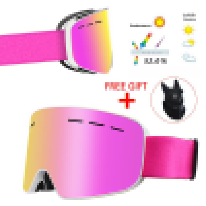 Ashore Shop Winter Women Ski Goggles Double Layers Skiing Sunglasses UV400 Anti-fog Ski Mask Glasses Men Snow Snowboard Goggles