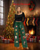 Cozy Christmas-themed embroidery Patches Linen Pants