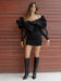 White 3D Flower Petal Shoulder Mini Dress ASHORE® Designer Dress for Special Events-Custom Made