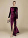 Ashore Shop Velvet Boat Neck Long Sleeve Evening Dress