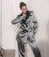 Tailor Suite Women's Loose Satin Double-breasted Two-piece Pant Suit
