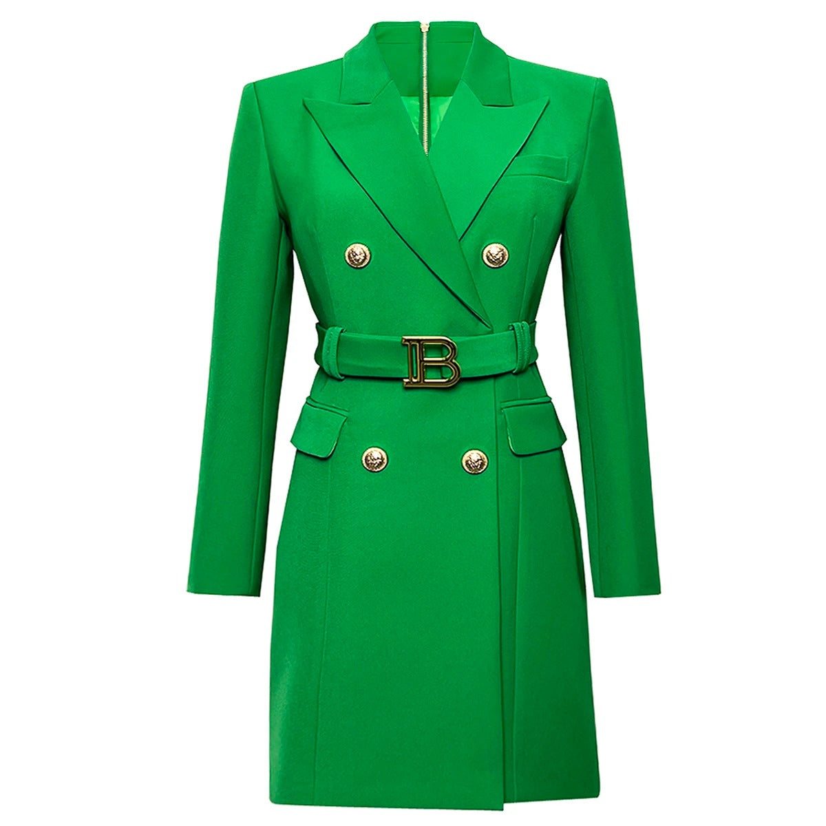 Women bright colors double breasted suit dress long sleeve  for formal occasions