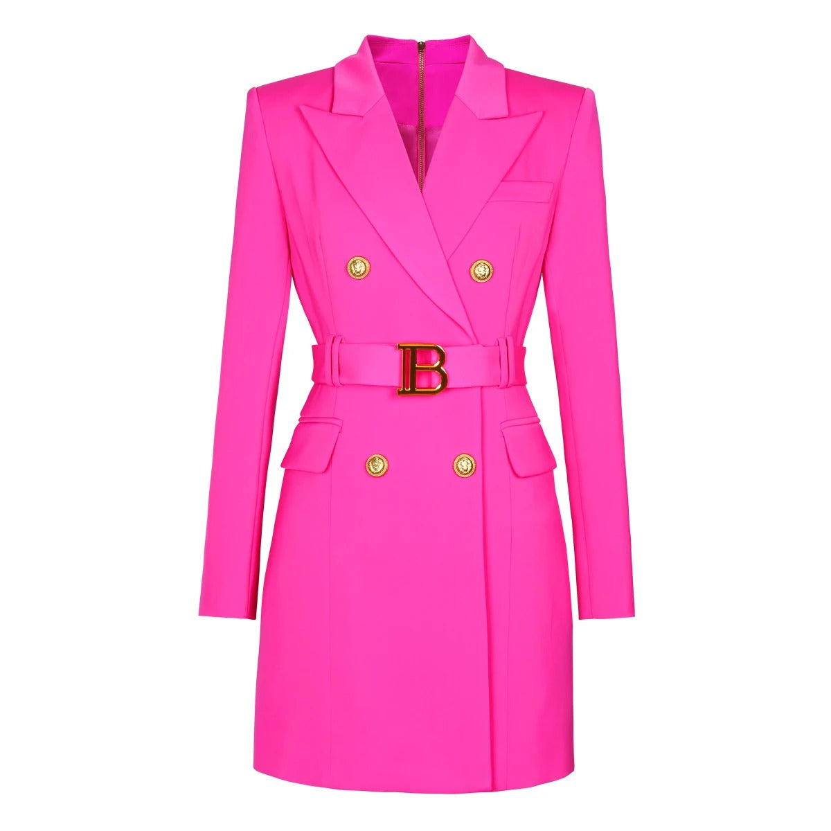 Women bright colors double breasted suit dress long sleeve  for formal occasions