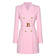 Women bright colors double breasted suit dress long sleeve  for formal occasions