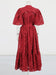 Red Puffy Short Sleeve Long Lace Dresses