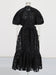 Red Puffy Short Sleeve Long Lace Dresses