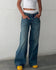 5 Grade Standard Washed Jeans Summer Jeans Ashore Washed  Wide Leg Jeans