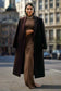 fitted lace wedding dress Ashore Womens Trendy Loose Modern Long Coat and Maxi Dress Outfit Sets Brown Long Coat / L (US Size 8-10)
