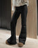 Slim Low-Waisted Boot Cut Pants Women Knit Pant