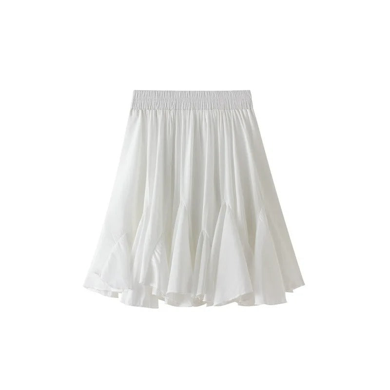 Ashore Shop White Ruffle Mini Skirt with Shorts for Women all Season