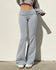 Slim Low-Waisted Boot Cut Pants Women Knit Pant