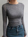 Stretch Mesh Long Sleeve Tops Women Stretch Slim Fit Blouse Undershirt