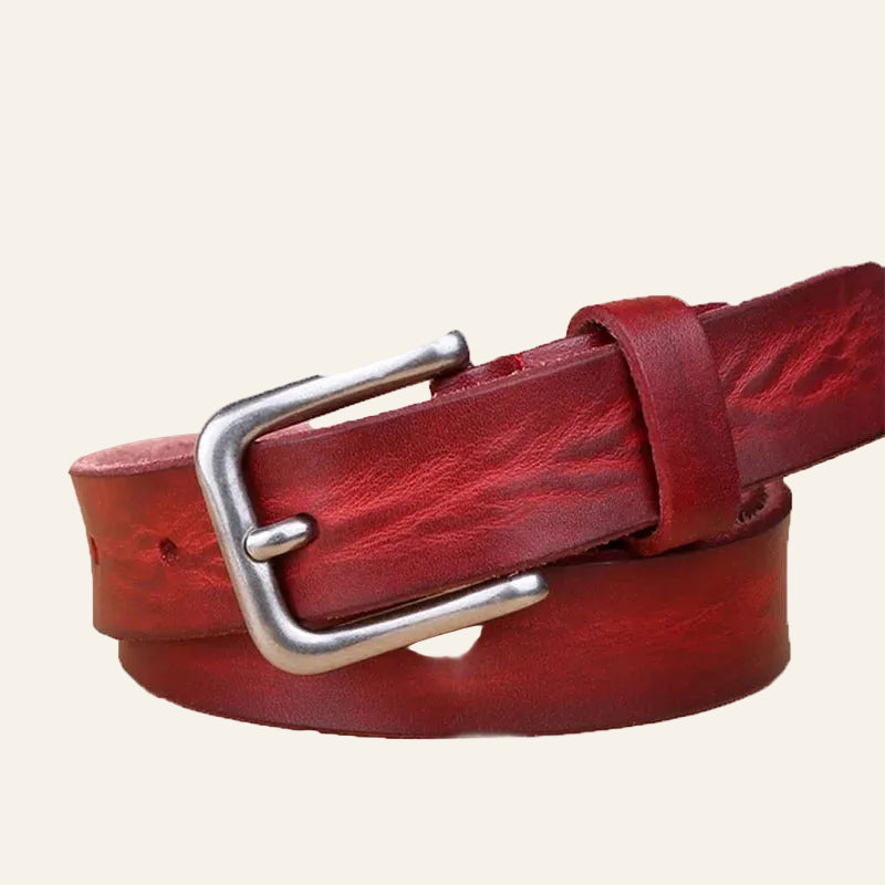 Ashore shop Thin Belts for Women Unisex Genuine Long Leather Belt