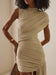 Ashore asymmetrical one-shoulder knitted mini dress