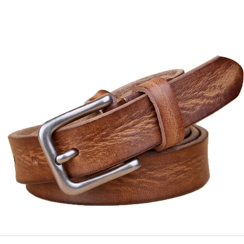 Ashore shop Thin Belts for Women Unisex Genuine Long Leather Belt