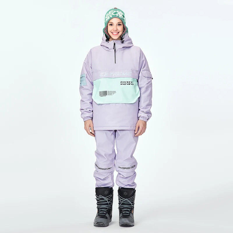 Ashore Ski Shop Hooded Color Block Winter Ski Wear