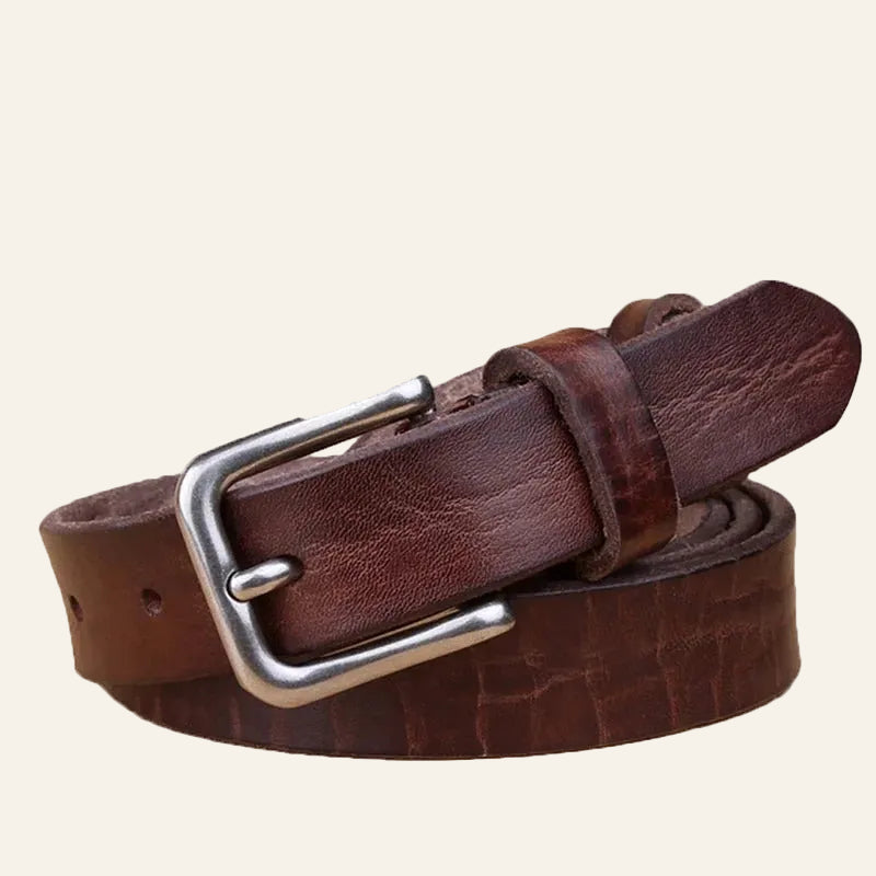 Ashore shop Thin Belts for Women Unisex Genuine Long Leather Belt