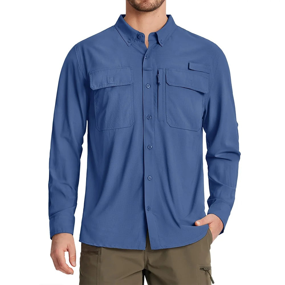 Ashore Shop UPF 50+ Sun Protection Fishermen Shirts Men's Quick Dry Long Sleeve Shirts