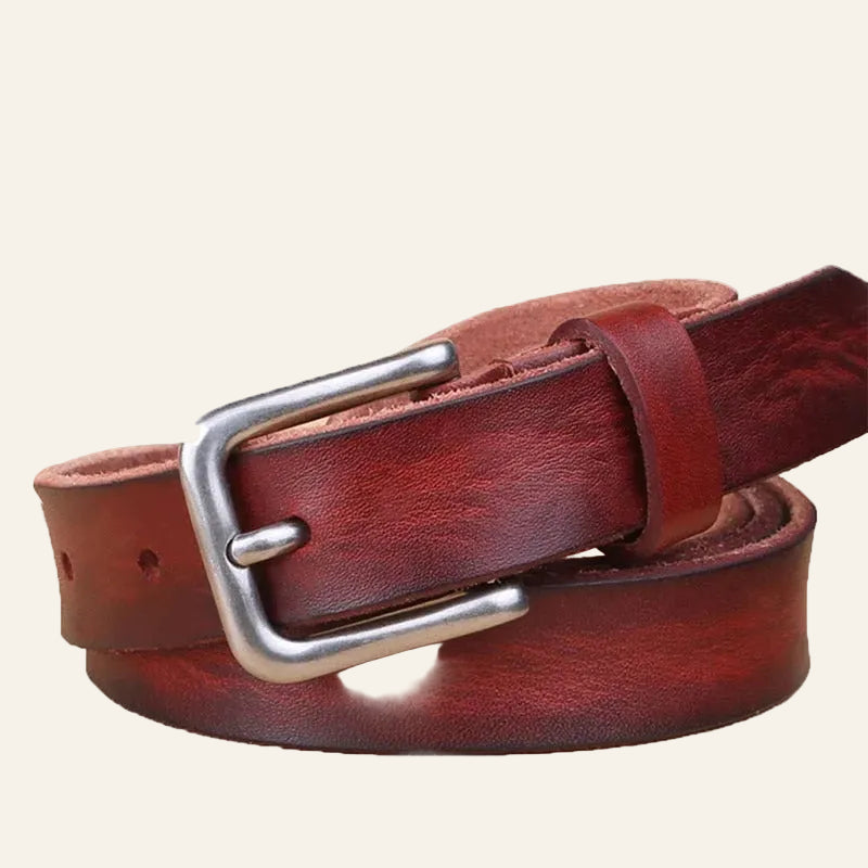 Ashore shop Thin Belts for Women Unisex Genuine Long Leather Belt