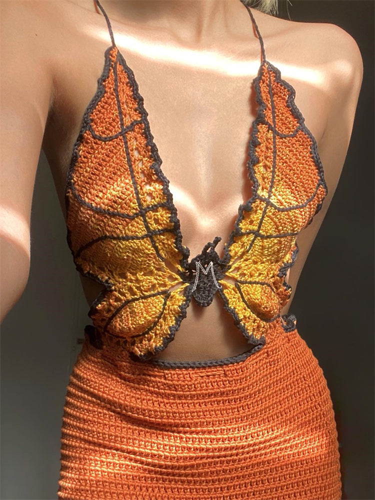 ASHORE SHOP Crochet Butterfly Dress