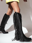 Ashore Western Shop 2022 Fringes Tassels Zipper Vintage Western Cowboy Boots Cowgirls Boots Big Size 48