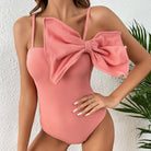 ASHORE Swim Shop 2023 New Sexy One Piece Swimsuit Solid Pink Ruffle Swimwear Women Bathing Suit Beach Wear Backless Monokini Summer