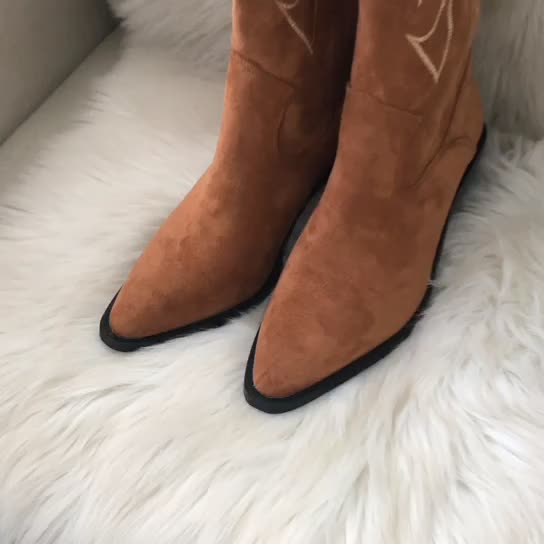 2022 New Western Cowgirl Brown Suede Luxury Cowgirl Boots new