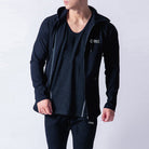 Mens Hoodie Knitted Jackets Zipper Front  fitness training Tops men's hooded jackets