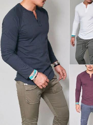 ASHORSHOP Mens Basic Luxury Men V Neck 100% Cotton T Shirt Tops Tee plus size S-XXXL