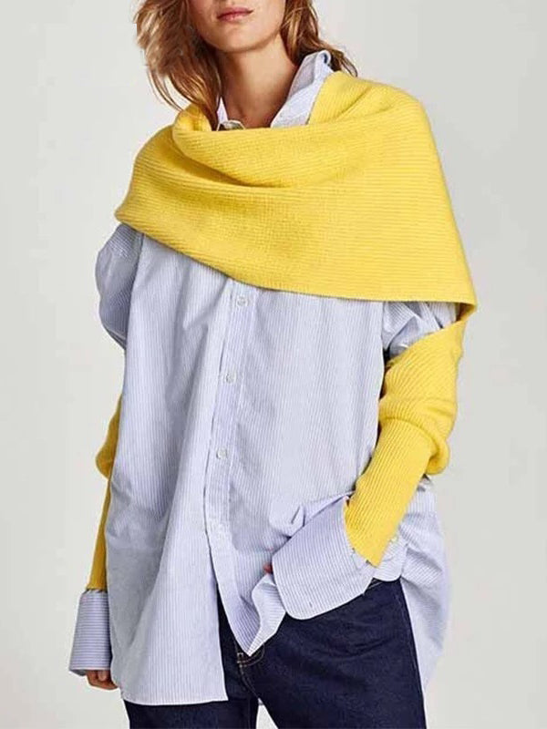 ASHORESHOP Winter Shawl Scarf with Sleeves 2019 Spring Autumn Knitting Shawl Scarves