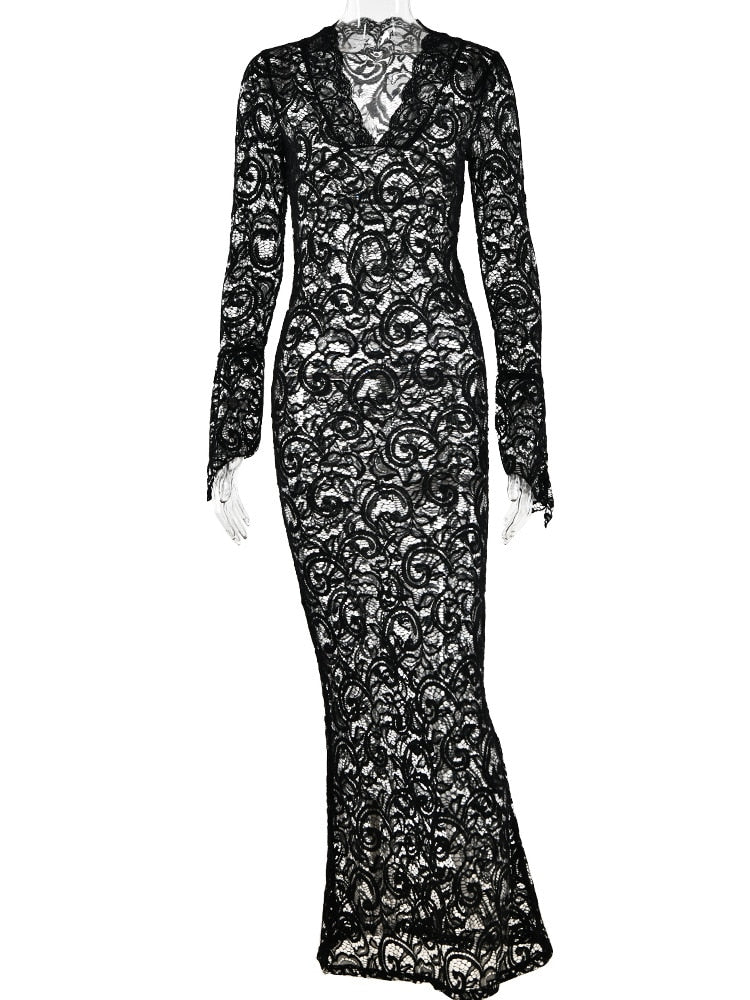 ASHORE-SHOP-2023-Elegant-Lace-See-Through-V-neck-Maxi-Sexy-Dress-For-Women-Summer